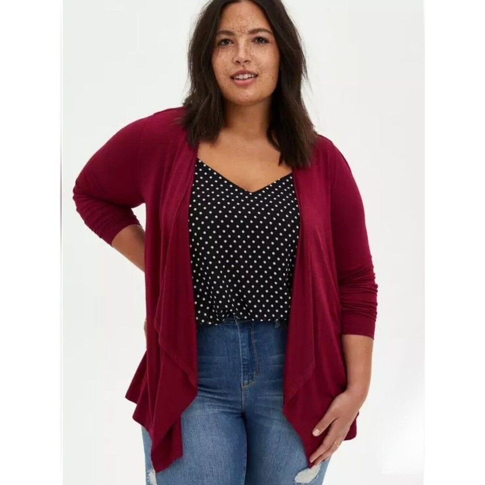 Torrid 1 Super Soft Draped Cardigan 3938-